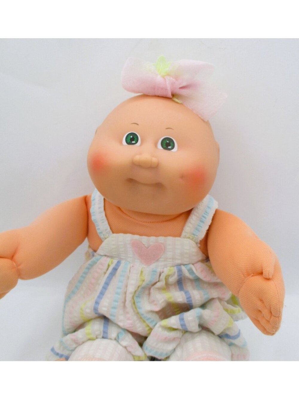 Cabbage Patch Kids 1985 HM3 Preemie Green Eyes Pink Outfit & Striped Overalls -